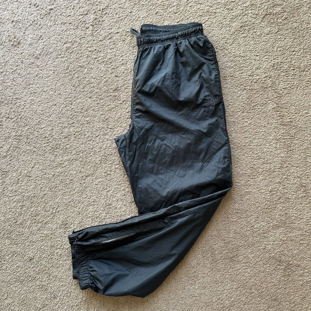 Wilson Joggers Mens Large 30x30 Broken Ankle ZIp Grey Lined Nylon High Rise Vtg